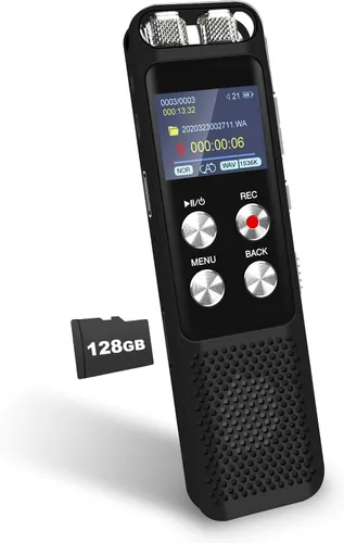 Vista 8 de Grabadora de voz digital de 72 GB: Grabadoras activadas por voz con reproducción, dispositivo de grabación de audio para conferencias y reuniones