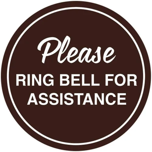 Vista 19 de Signs ByLITA Circle Please Ring Bell For Assistance - Letrero de pared o puerta Fácil instalación Letrero de recepción de recepción