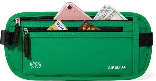 Vista 11 de Cinturón de dinero para pasaporte para mujeres y hombres - Cartera de viaje Negro