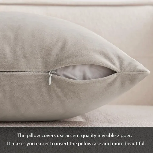 Vista 3 de MIULEE - Paquete de 2 fundas de almohada, de terciopelo, funda de almohada decorativa cuadrada, funda de almohada suave y de color liso para sofá