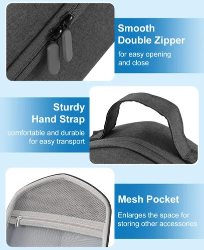 Vista 2 de Funda para Oculus Quest 2, funda de transporte compatible con MetaOculus Quest 2 Basic VR Gaming Headset y accesorios de controladores táctiles