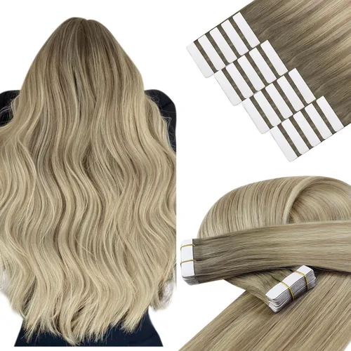 Vista 150 de YoungSee Extensiones de Cabello Humano con Cinta Balayage Extensiones de Cabello con Cinta Marrón Oscuro Extensiones de Cabello con Cinta Ombre