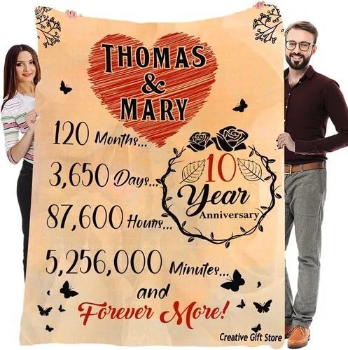 Vista 23 de Mantas de forro polar personalizadas para esposa con nombre de marido, el mejor regalo para tu compañero de vida con citas, regalos del día de San