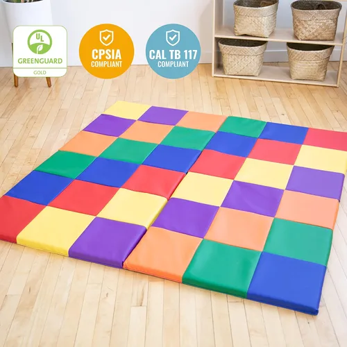 Vista 6 de ECR4Kids SoftZone Tapete de Actividades de Retazos, Tapete de Juego Plegable, Surtido