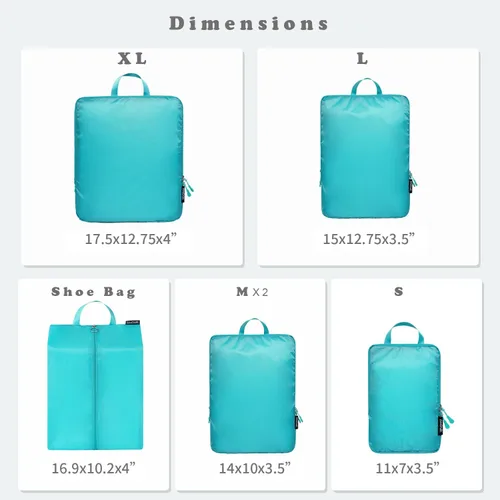Vista 2 de BAGAIL 4 Set/6 Set Ultraligero Compresión Embalaje Cubos Organizador de Embalaje para Accesorios de Viaje Equipaje Maleta Mochila