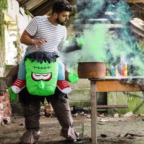 Vista 5 de Disfraz inflable aterrador de Frankenstein Ride para adultos (talla única)