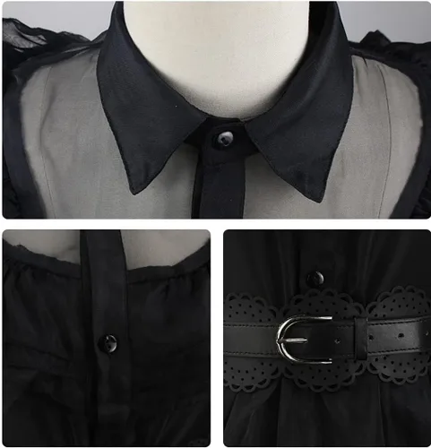Vista 5 de Beita Addams - Disfraz de Addams, vestido de fiesta de Halloween para niños y adultos