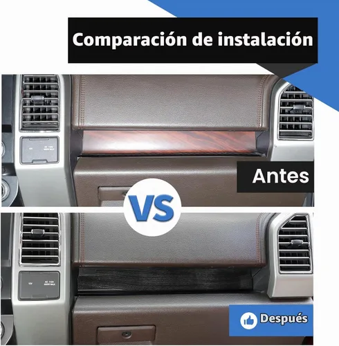 Vista 2 de Voodonala para Ford F-150 2015-2020 Cubierta de Panel de Consola Central Compatible con Ford F150 2015-2020 (ABS, Madera Negra, 4 Piezas/Set)