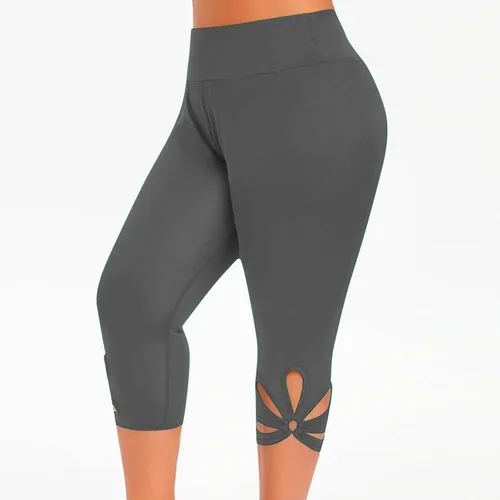 Vista 2 de LAWOR Pantalones recortados para mujer, leggings capri, pantalones de verano, pantalones capri de cintura alta, pantalones de yoga de fitness