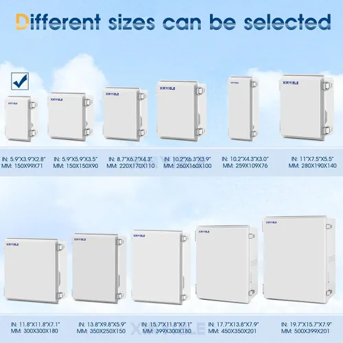 Vista 4 de Caja de conexiones de plástico ABS impermeable para proyectos al aire libre, IP67, resistente a la intemperie, a prueba de polvo con cubierta