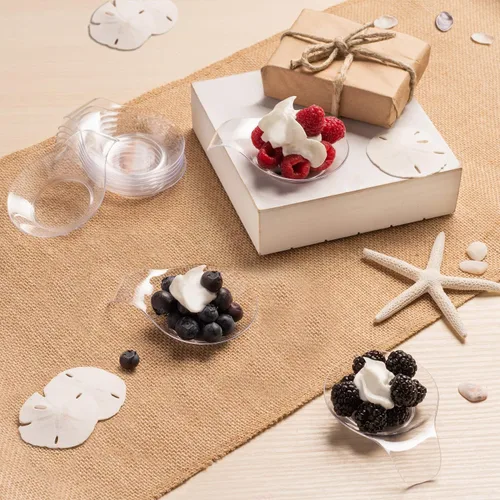 Vista 4 de 240 piezas de platos transparentes para aperitivos de comas para servir postres, pasteles y platos de aperitivos – Cucharas decorativas de plástico