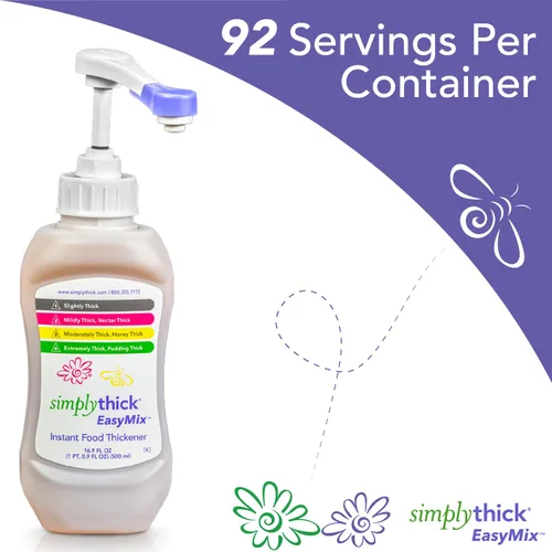 Vista 5 de SimplyThick EasyMix 92 porciones Espesante de gel para personas con disfagia y trastornos de deglución No alterará el sabor del líquido