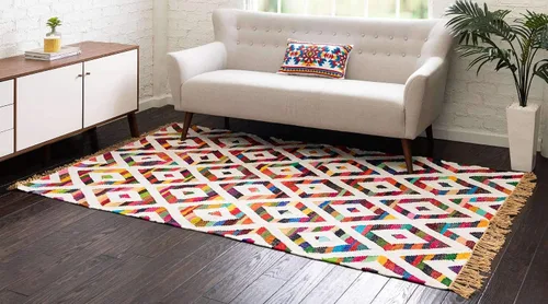 Vista 3 de Unique Loom Chindi Trellis Collection - Alfombra geométrica, suroeste, diamantes, colores brillantes