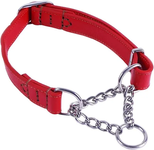 Vista 7 de Love Dream Martingale - Collar de cuero para perros de entrenamiento, cadena de acero inoxidable antiescape, sin tirones, para perros pequeños, Negro