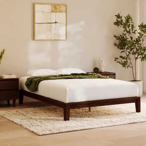Vista 18 de Nectar Base de cama y cabecera de plataforma de bambú, natural, tamaño King, patas de soporte central flotantes, altura de 12 pulgadas, fácil