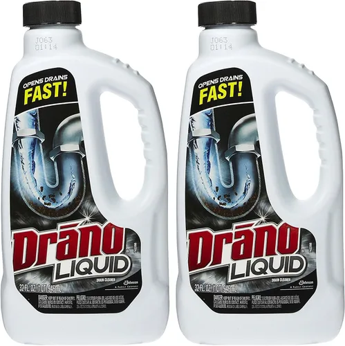 Vista 10 de Drano Removedor de obstrucciones líquido, transparente, 32 onzas líquidas, paquete de 12