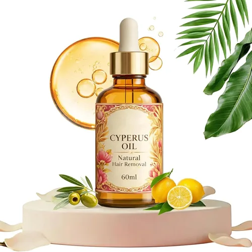 Vista 7 de Natural Cyperus Oil for Hair Removal - Cyperus Rotundus Oil for Face, Underarms, Legs & Body - Gentle Skin Smoothing Essential Oil for Post-Shaving