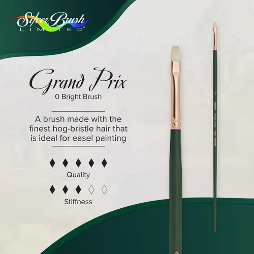 Vista 2 de Silver Brush 1002-0 Grand Prix Premier - Cepillo de cerdas de cerdo de mango largo, brillante, tamaño 0