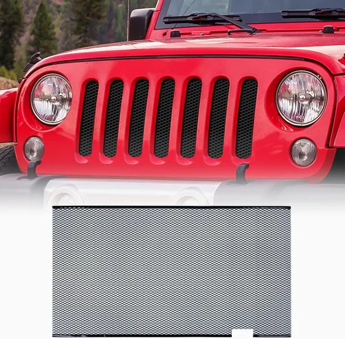 Vista 10 de AggAuto Insertos para Parrilla Compatibles con Jeep Wrangler JK JKU 2007 2008 2009 2010 2011 2012 2013 2014 2015 2016 2017, Accesorios de Cobertura