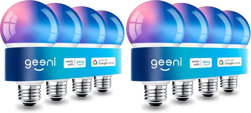 Vista 13 de Geeni Bombilla inteligente Prisma Plus, 800 lúmenes que cambian de color, 1 paquete Blanco sintonizable, funciona con Alexa y Google Home, control