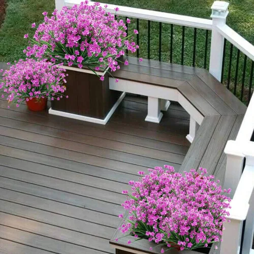 Vista 4 de Plantas y flores artificiales para exteriores, resistentes a los rayos UV