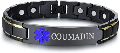 Vista 51 de XUANPAI Pulseras de alerta médica para hombres y mujeres con grabado gratuito ajustable de acero inoxidable para emergencias médicas