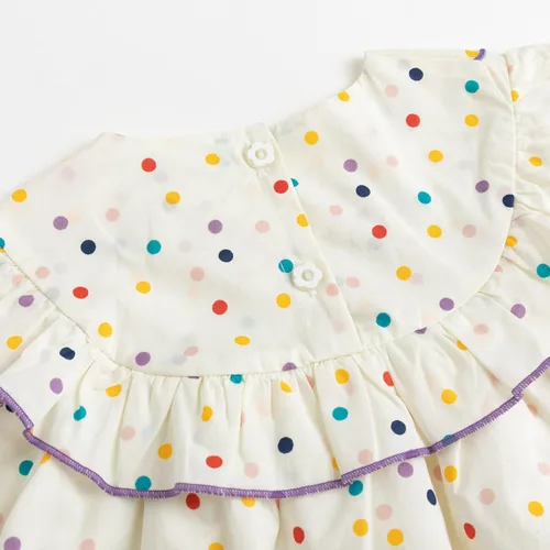 Vista 4 de Simplee kids Vestido casual para niñas pequeñas, vestido fruncido con estampado floral para primavera y verano de 1 a 6 años