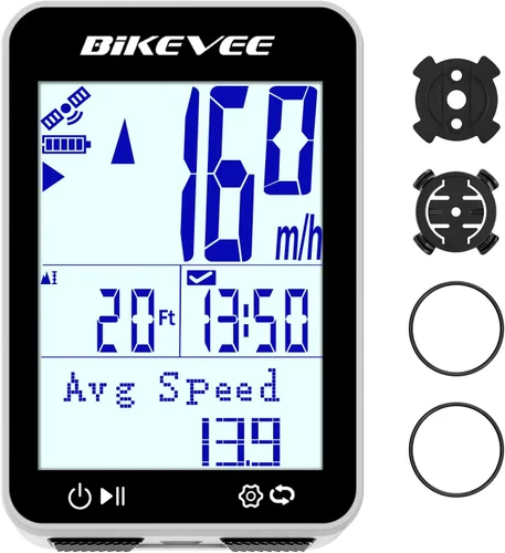 Vista 14 de GPS Ordenador de Bicicleta Inalámbrico con Inicio/Parada Automática y Retroiluminación Automática, Bicicleta Odómetro IPX7 Resistente al Agua MPH