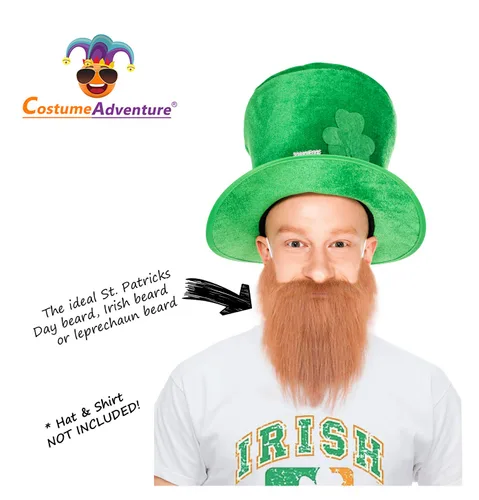 Vista 3 de Ginger - Disfraz de duende para el día de San Patricio, barba irlandesa