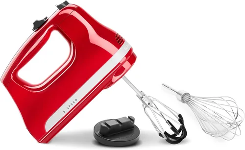 Vista 7 de KitchenAid KHM6118 - Batidora de mano de 6 velocidades con batidores de borde flexible Empire Red