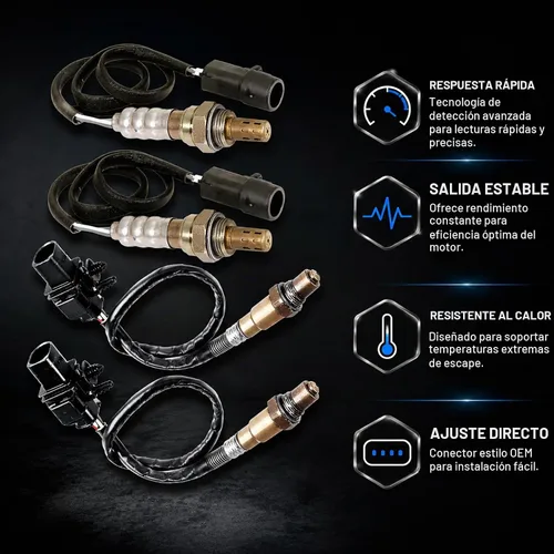 Vista 5 de Sensores de oxígeno para Ford 2014-2009 Van 4.6l 2 pares aguas arriba aguas abajo