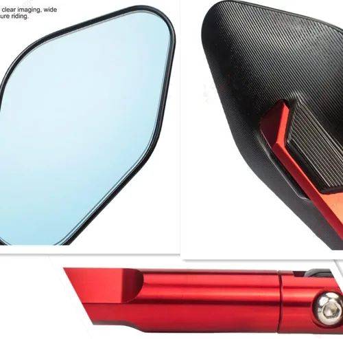 Vista 7 de Espejo retrovisor para motocicleta, espejo retrovisor de aluminio CNC, espejo retrovisor azul antirreflejo para Yamaha XMAX300 X-MAX 300 Xmax 300