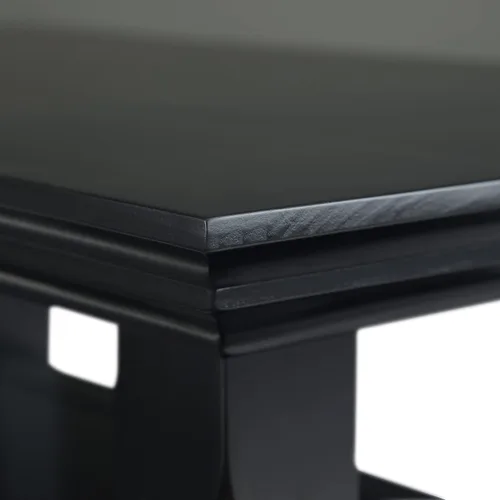 Vista 7 de SIMPLIHOME Acadian Mesa auxiliar estrecha – Mesa auxiliar rectangular de madera maciza de 14 pulgadas de ancho con 2 estantes abiertos en negro