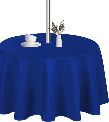 Vista 18 de LUSHVIDA Mantel cuadrado para exteriores con agujero para sombrilla y cremallera, 54 x 54 pulgadas, color negro, lavable, impermeable, a prueba