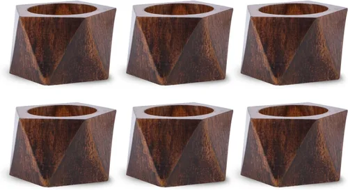 Vista 10 de DII Colección de servilleteros básicos, estilo rústico decorativo, juego grande, acabado negro frotado, 6 piezas