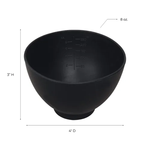 Vista 2 de ForPro Professional Collection Cuenco de silicona para mezclar, negro, flexible, inodoro, para mezclar tratamientos faciales, masajes, cuerpo