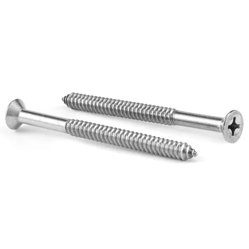 Vista 15 de Tornillos de madera de 1/2 pulgada #4 x 1/2", 100 tornillos de acero inoxidable 18-8 (304), cabeza plana Phillips, tornillos autorroscantes rápidos