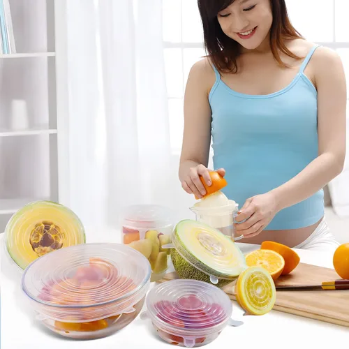 Vista 5 de 12PCS diferentes especificaciones tapas del silicón, tapa del silicón para el almacenamiento de alimentos