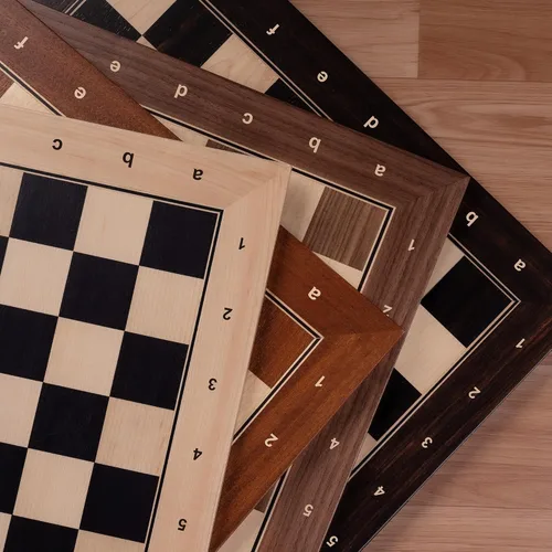 Vista 6 de A&A Tablero de ajedrez profesional de madera de 17.25 pulgadas con bolsa de almacenamiento, madera de ébano e incrustaciones de arce, cuadrados