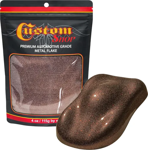 Vista 27 de Custom Shop - Purpurina metálica para pintura automotriz, oro brillante, 4 oz, micro escamas de metal de 0.004" para pintura de automóviles, aditivo