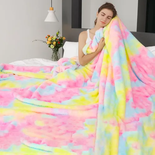 Vista 20 de MUGD Manta rosa para cama, manta de forro polar rosa claro, mantas suaves para mujeres y niñas, bonita decoración del hogar B-bean Rosa