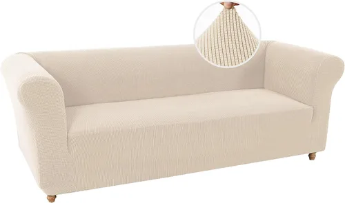 Vista 13 de Turquoize Funda elástica para silla estilo Chesterfield para sala de estar, 1 pieza, funda de sofá suave y antideslizante con tela jacquard gruesa