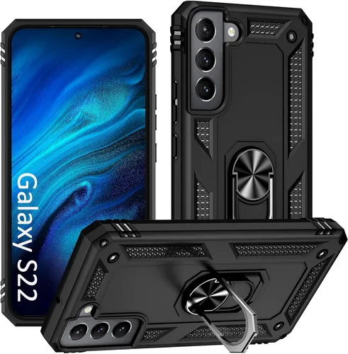 Vista 13 de ADDIT Funda S22 para Samsung Galaxy S22, con anillo de soporte, soporte ajustable, grado militar, protección resistente, a prueba de golpes