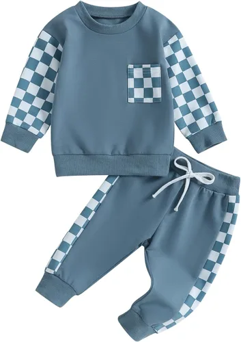 Vista 15 de Ropa de bebé niño 3 6 9 12 18 24M 3T Conjunto de pantalones con capucha patchwork sudadera con capucha pantalones de rayas traje de otoño invierno