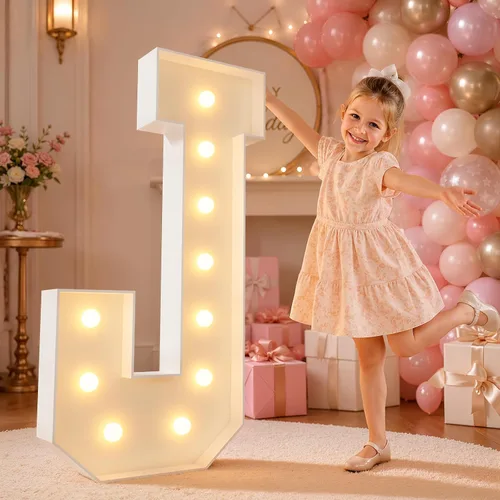Vista 12 de imprsv Letras iluminadas grandes de 3 pies, letras iluminadas de marquesina para fiesta de cumpleaños (3 pies, letra y )