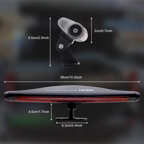 Vista 2 de Tercera luz LED de freno, luz trasera central de montaje alto, barra de luz roja universal para remolque, para automóvil, SUV, camión, 28 LED de 12