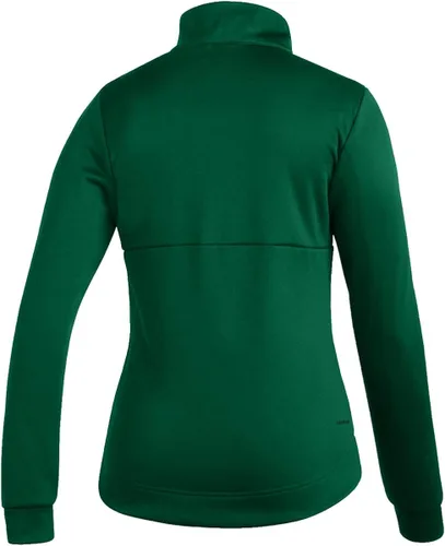 Vista 2 de adidas Issue - Camiseta con cremallera de 14 para mujer, equipo XL, color verde oscuroblanco, Verde