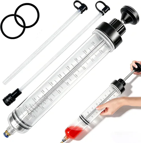 Vista 8 de Extractor de líquido de 200 CC para aceite, gasolina y dirección asistida, líquido de frenos, jeringa multiusos para transferencia de líquidos