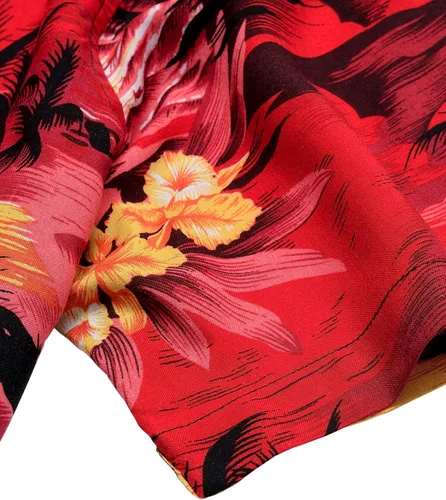 Vista 4 de Alimens & Gentle Camisa hawaiana casual de manga corta de algodón de ajuste regular para hombre