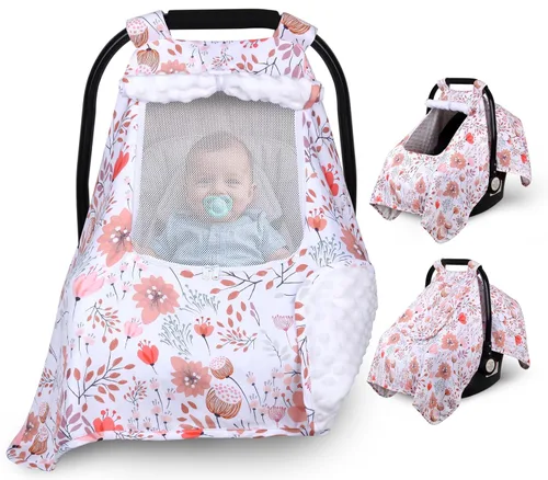 Vista 11 de Funda para Asiento de Coche para Bebé, Fundas para Asiento de Coche para Bebé con 2 Capas, Ventanas Transpirables, Funda para Asiento de Coche